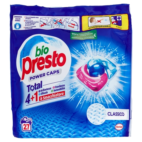 BIO PRESTO Power Caps Classico 27 Lavaggi 27 x 12 g
